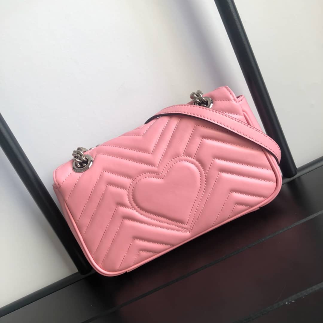 Gucci GG Marmont Mini Matelasse Shoulder Bag Replica Pink 446744