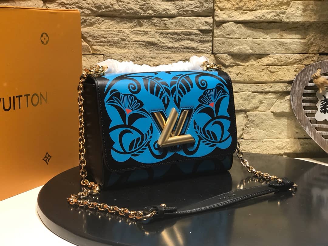 Louis Vuitton Twist MM Bag Blue M50296 Replica