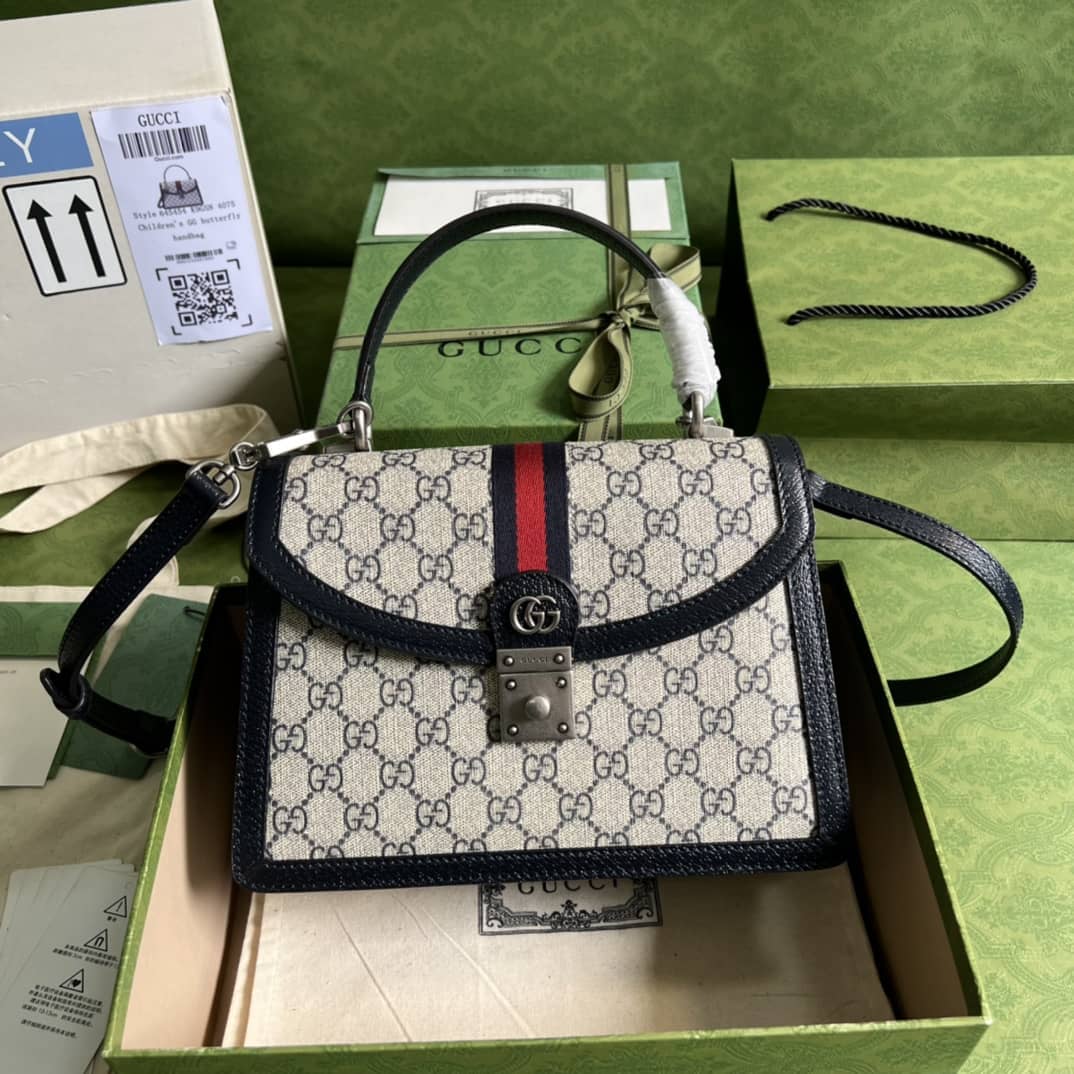 Gucci Ophidia Small Top Handle Shoulder Bag With Web 651055 Replica