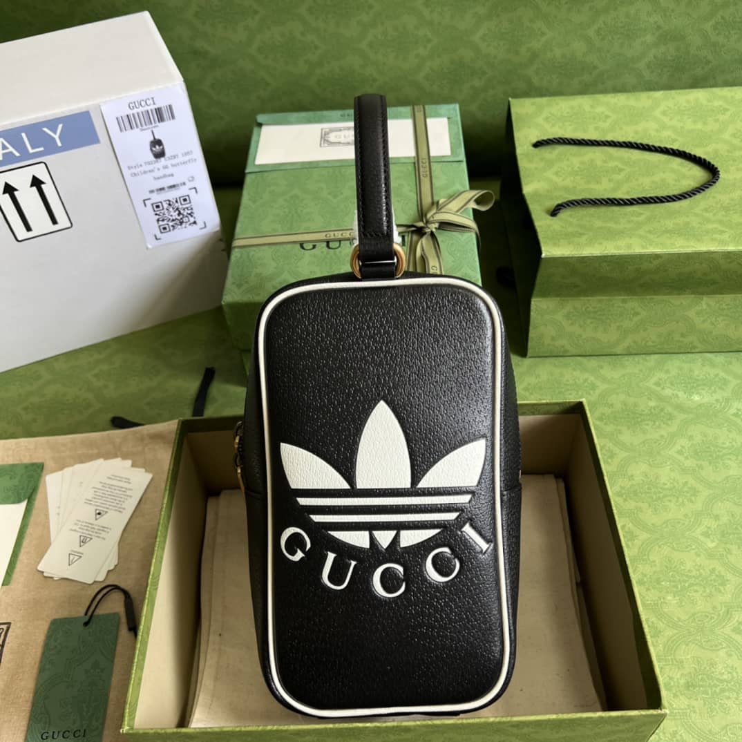Gucci Adidas x Gucci Mini Top Handle Black 702387 Replica Clutch