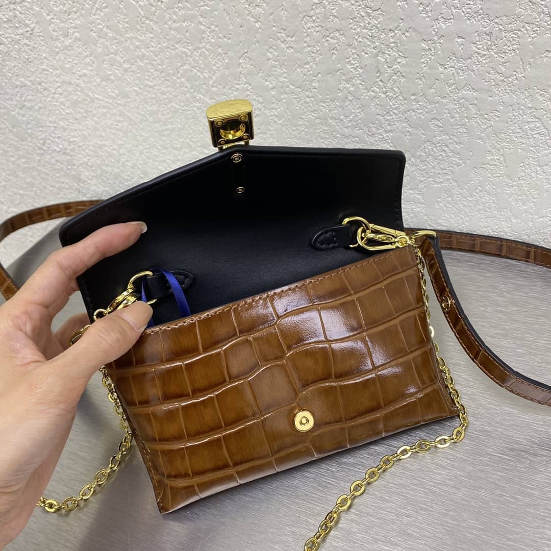 Louis Vuitton 7 Star Chain Clutch Bag Brown