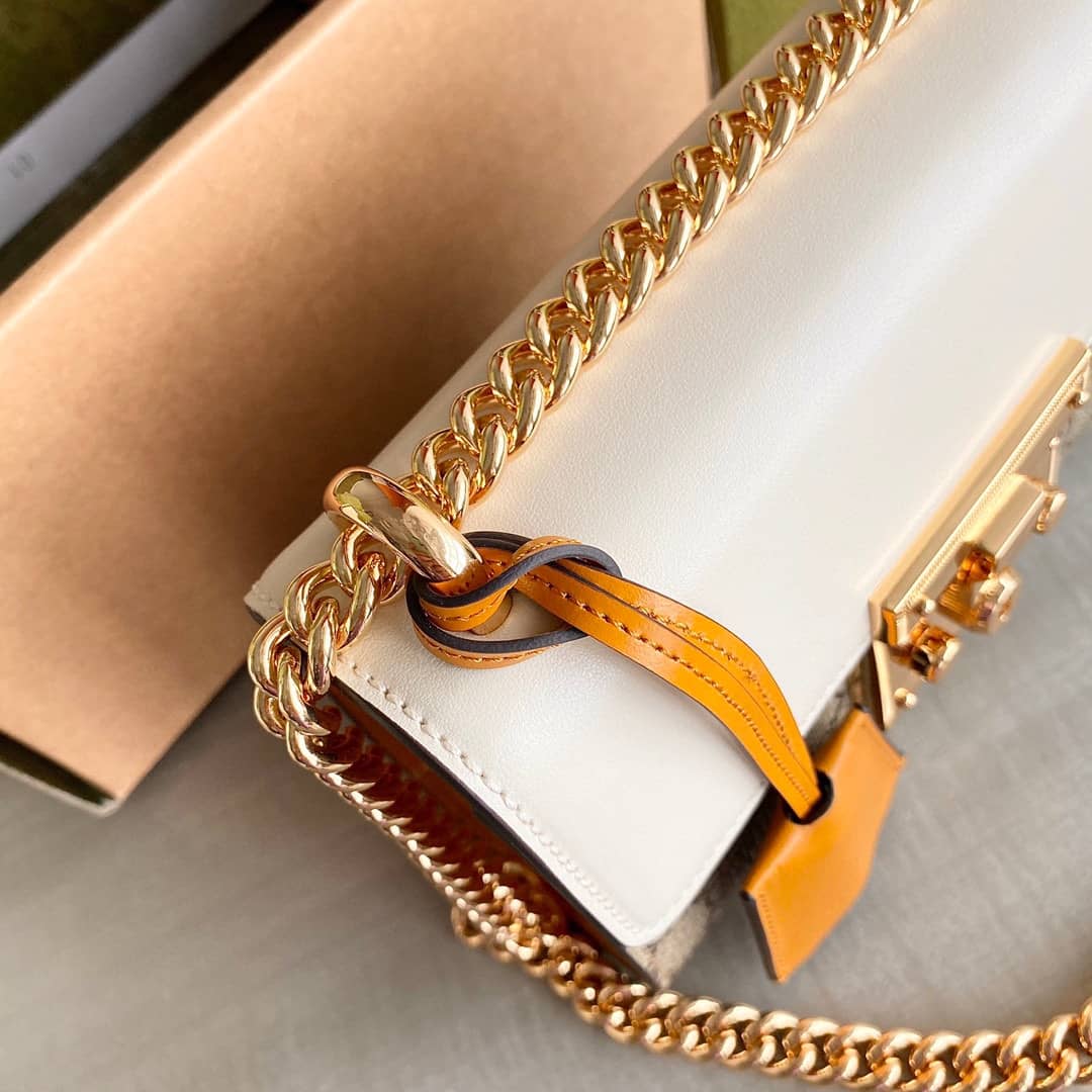 Gucci Padlock Small GG Chain Shoulder Bag Replica White 409487