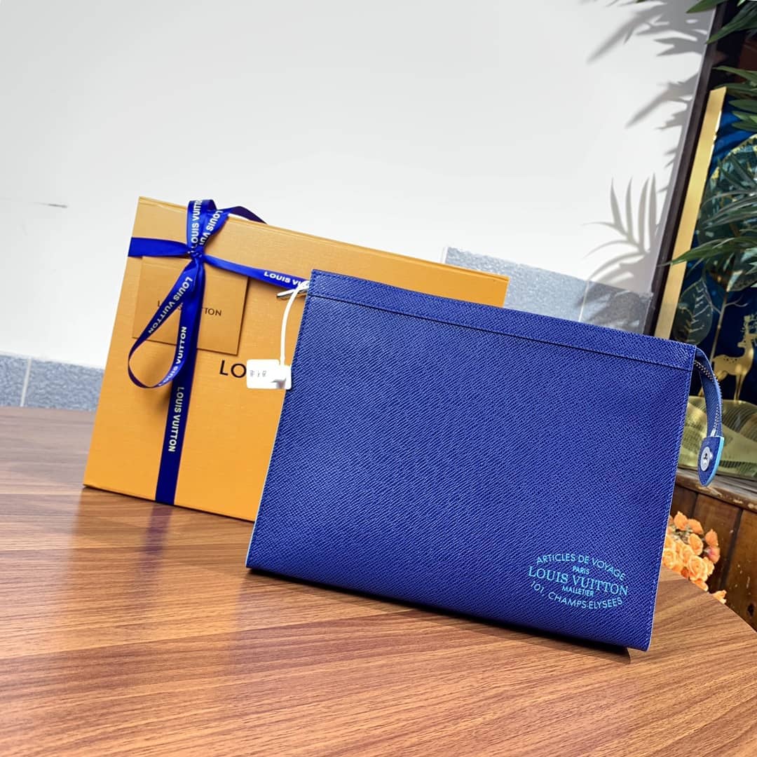 Louis Vuitton Pochette Voyage MM Pouch Blue M30395 Replica