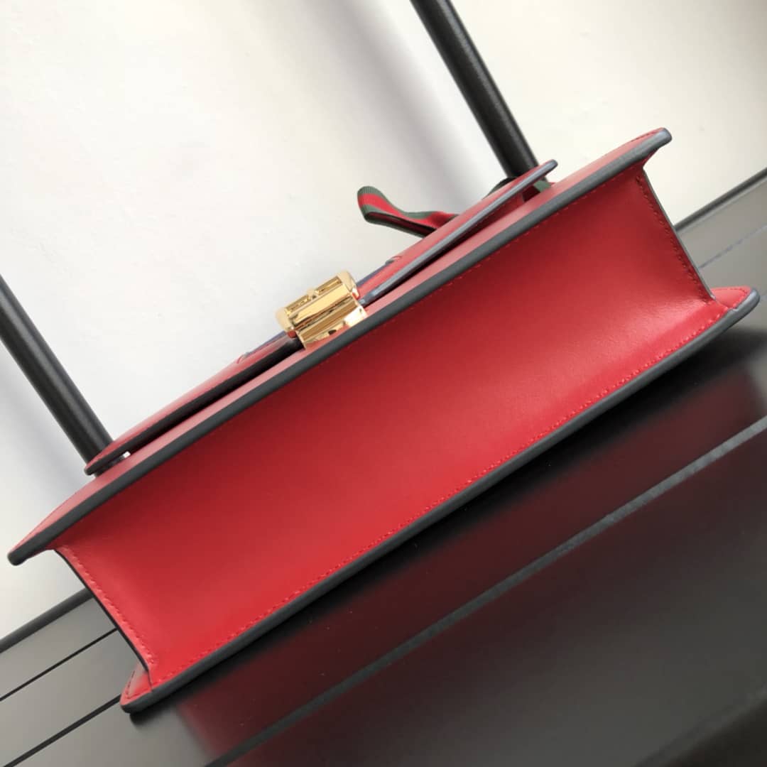 Gucci Sylvie Small Leather Shoulder Bag Replica Red 421882