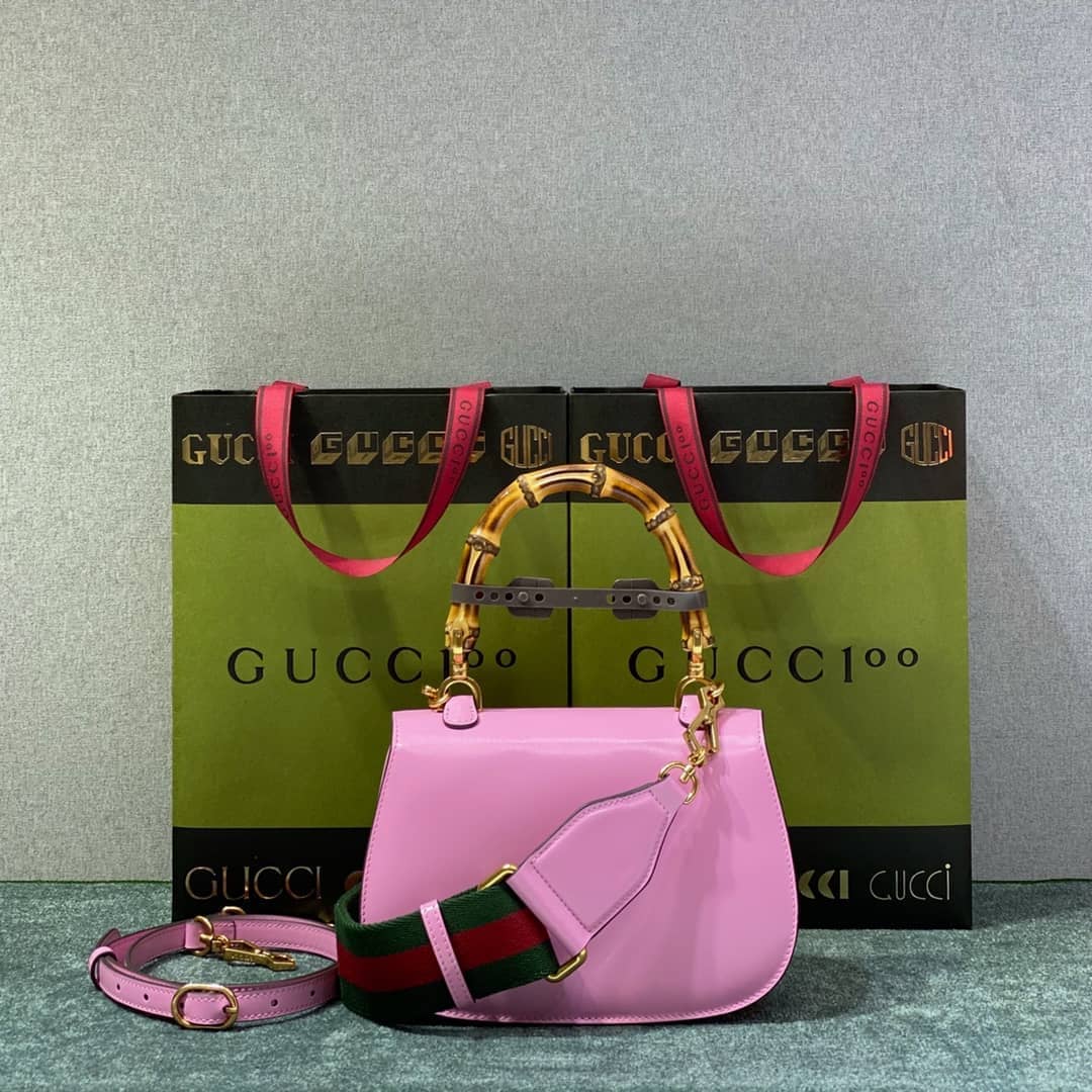 Gucci Bamboo 1947 Small Top Handle Bag 675797 Pink 675797 Replica