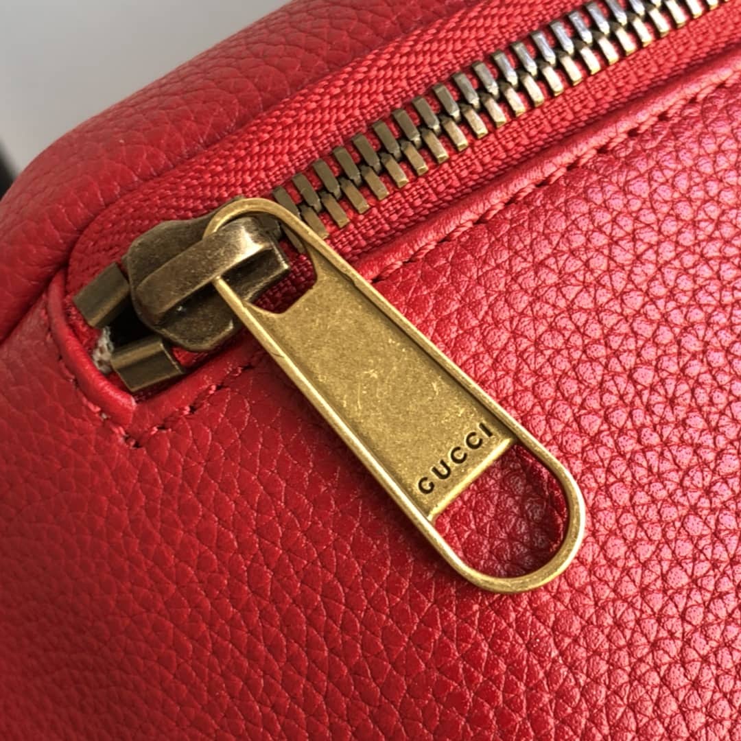 Gucci Print Leather Belt Waist Bum Bag Replica Red 493869