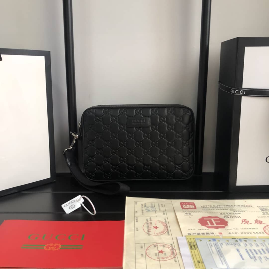 Gucci GG Supreme Wash Bag Replica Black 495562