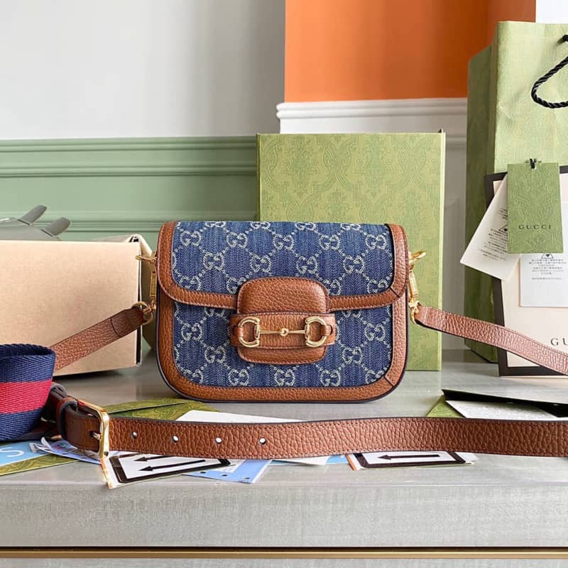 Gucci Horsebit 1955 Mini Bag Replica Blue 658574