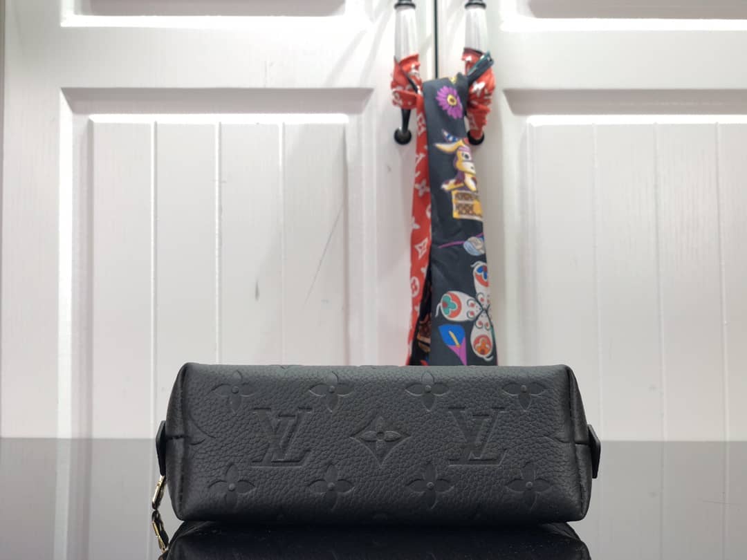 Louis Vuitton Pochette Dupe Monogram Cosmetic Pouch  Black M47515