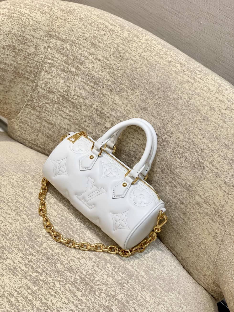 Louis Vuitton Papillon BB White M59826 Replica Shoulder Bag