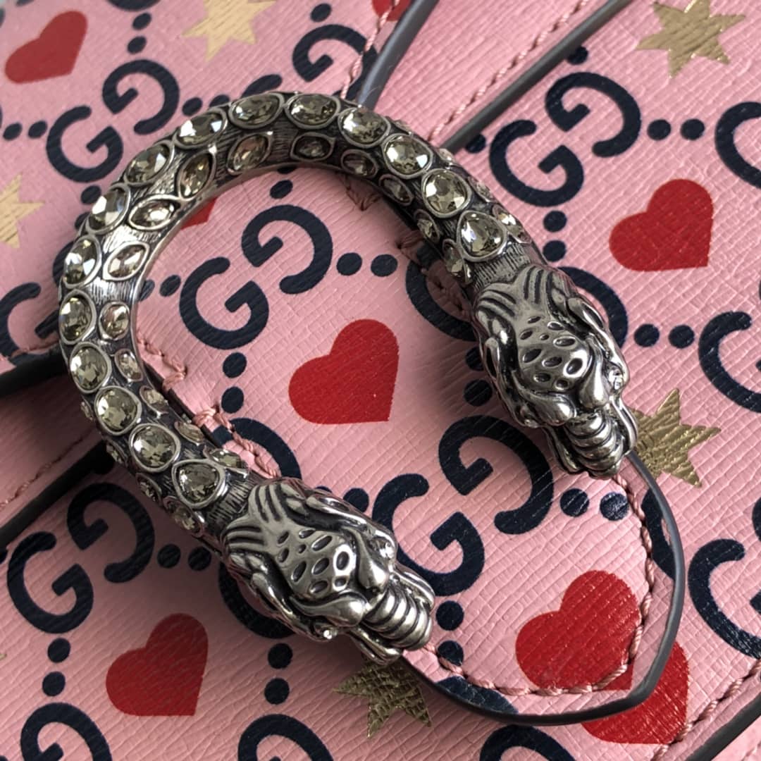 Gucci Dionysus Dupe GG Supreme Dionysus 2way Mini Chain Shoulder Bag  Pink 421970