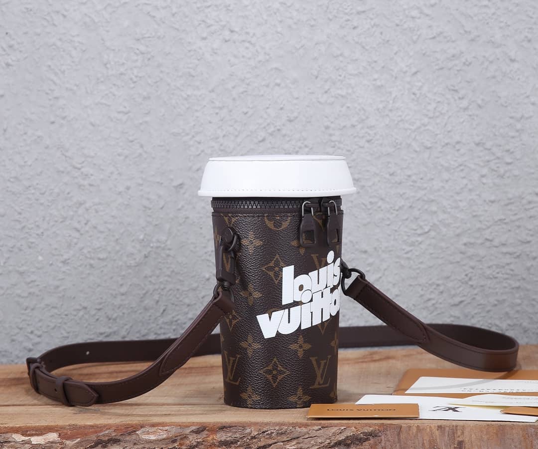 Louis Vuitton Vintage Monogram Coated Canvas Coffee Cup Replica Pouch M80812