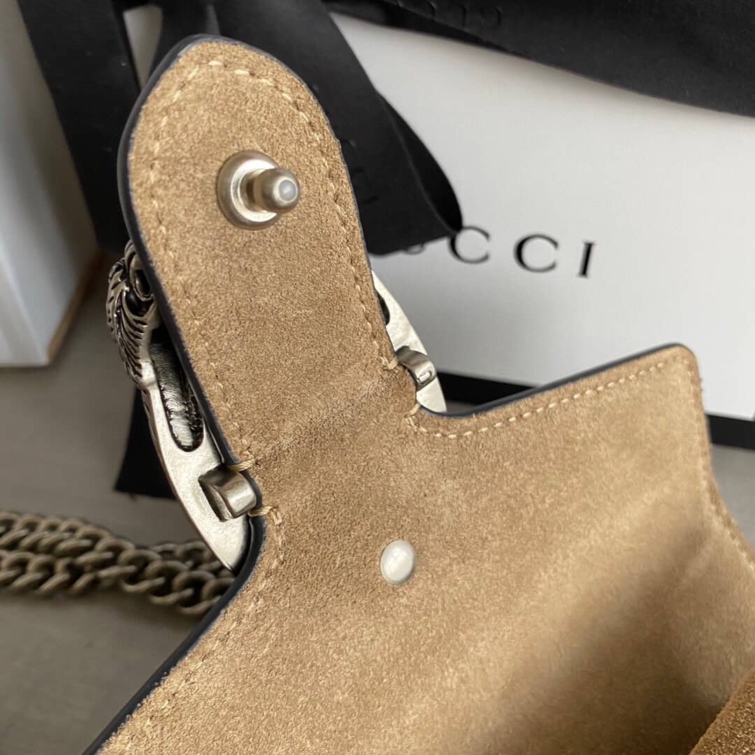 Gucci Dionysus Dupe GG Supreme Dionysus 2way Mini Chain Shoulder Bag Replica Brown 421970