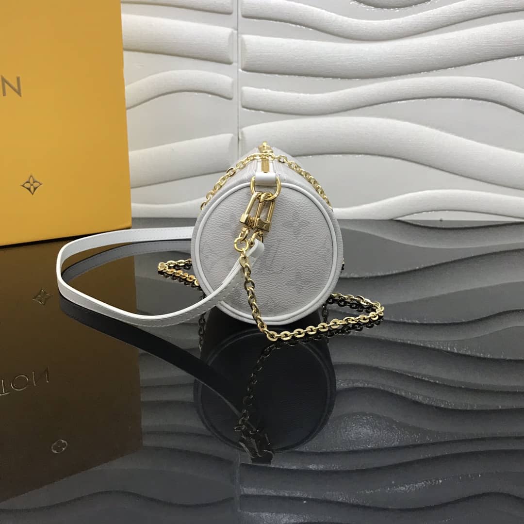 Louis Vuitton Monogram Canvas Mini Round Replica Pochette White M40713