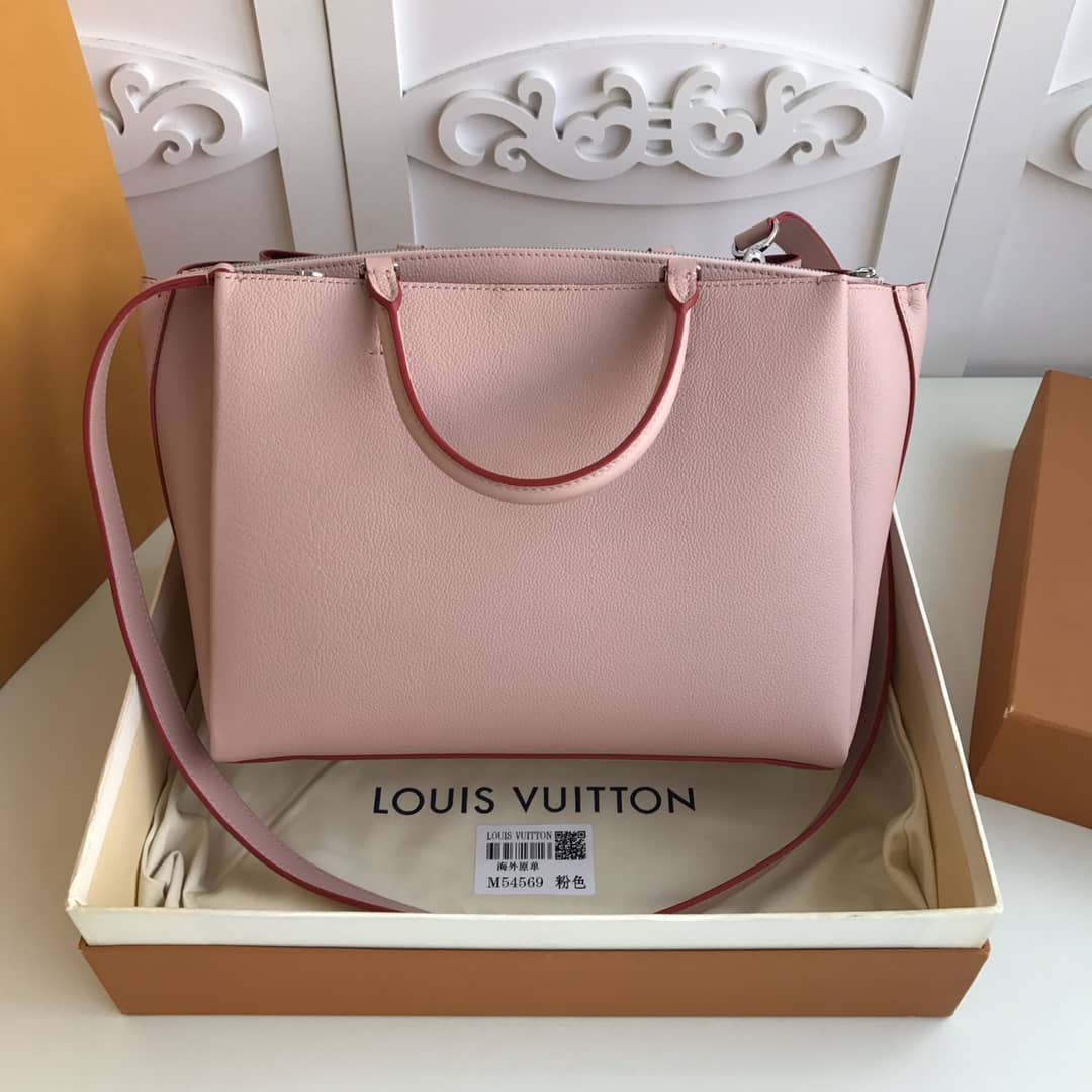 Louis Vuitton Lockmeto Tote Leather Tote Replica Pink M54569