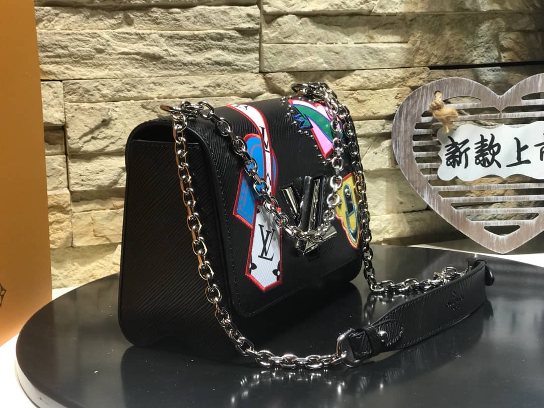 Louis Vuitton Twist MM Bag Black M50296 Replica