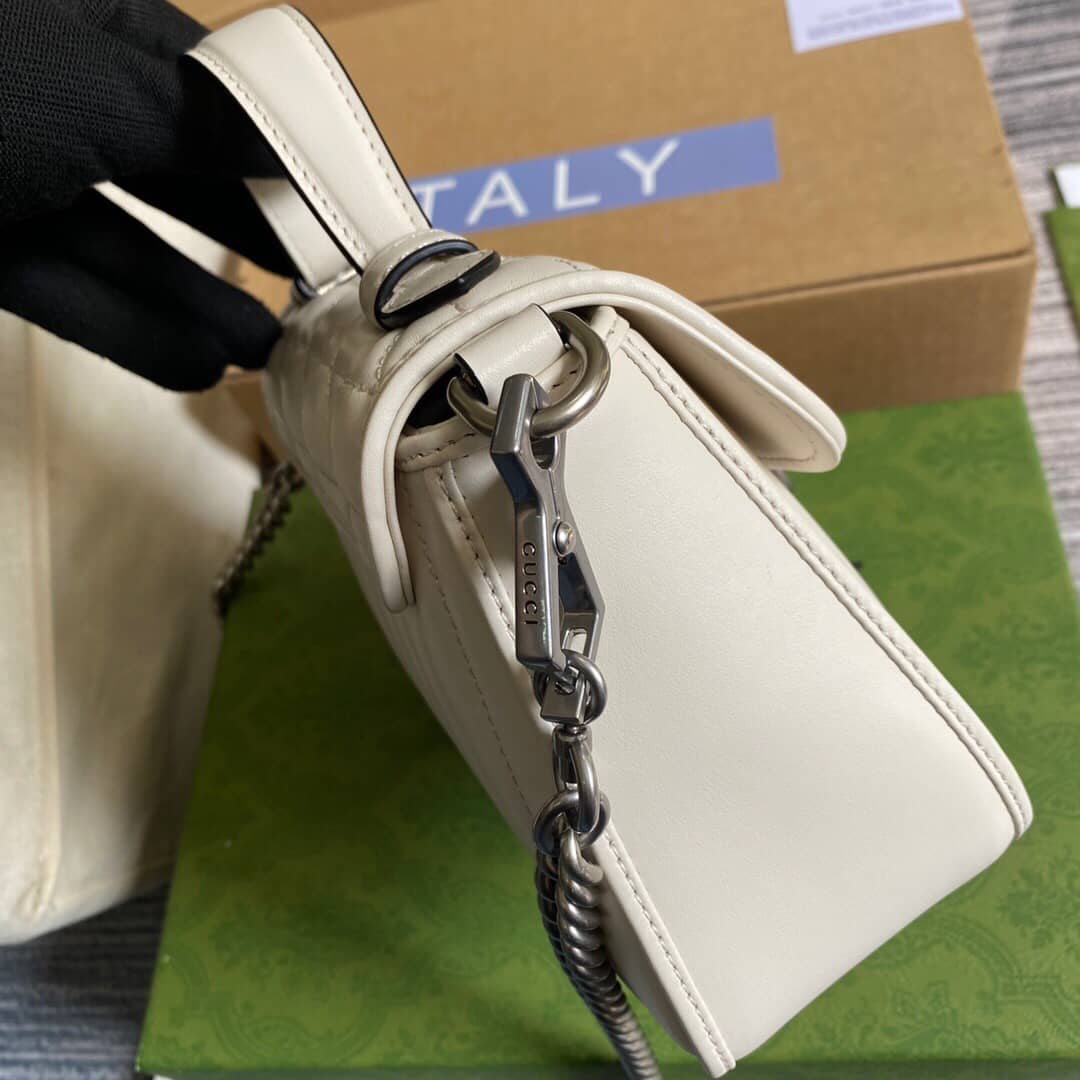 Gucci GG Marmont Mini Top Handle Bag Replica White 583571