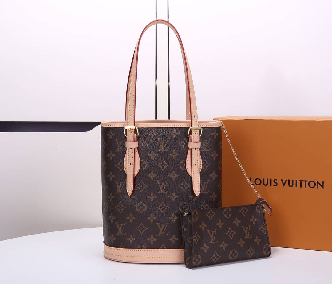 Louis Vuitton Petit PM Monogram Canvas Brown M42238 Replica Bucket Bag