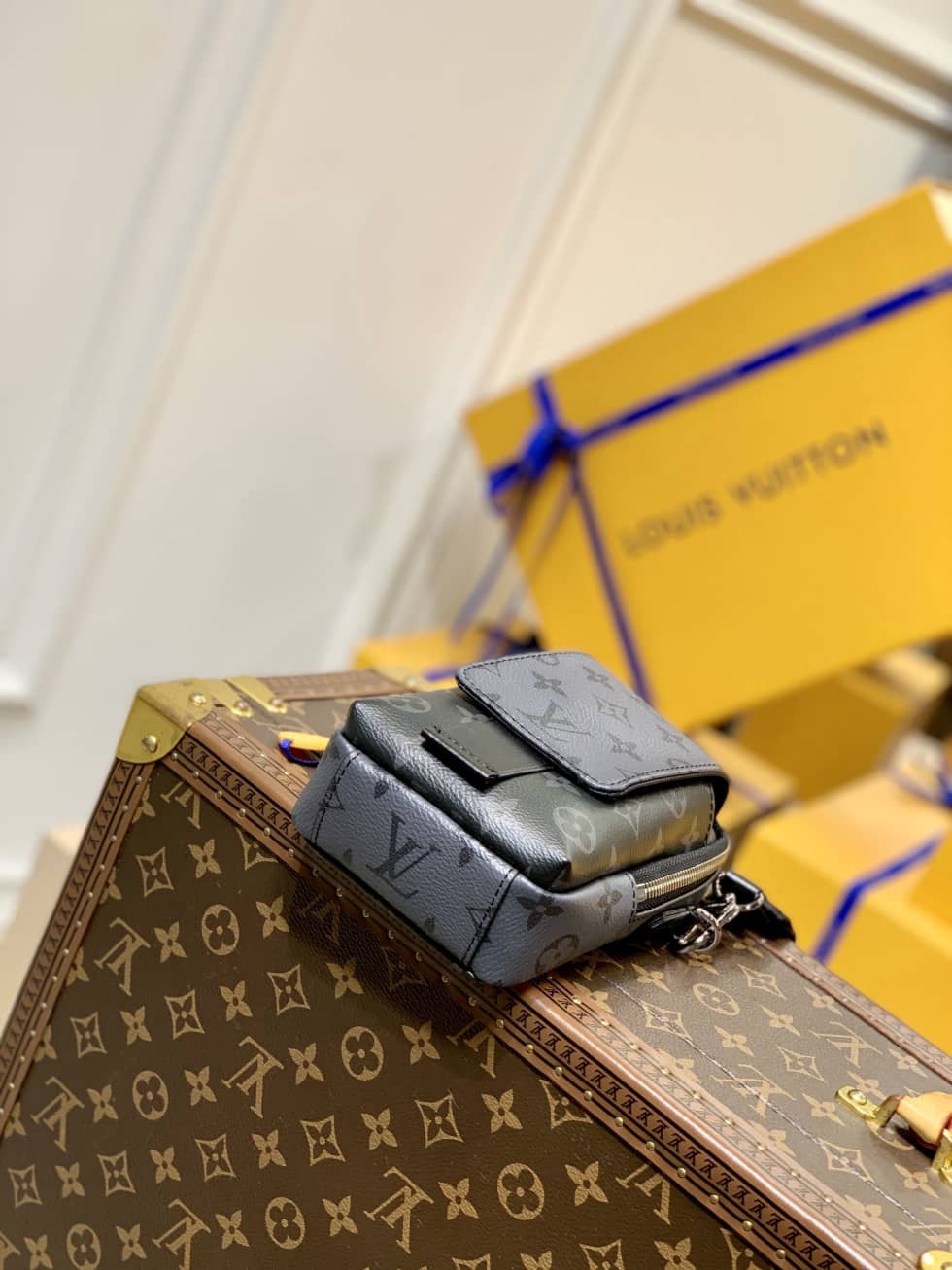 Louis Vuitton x Nigo Flap Double Pouch Gery M81005 Replica Phone Bag