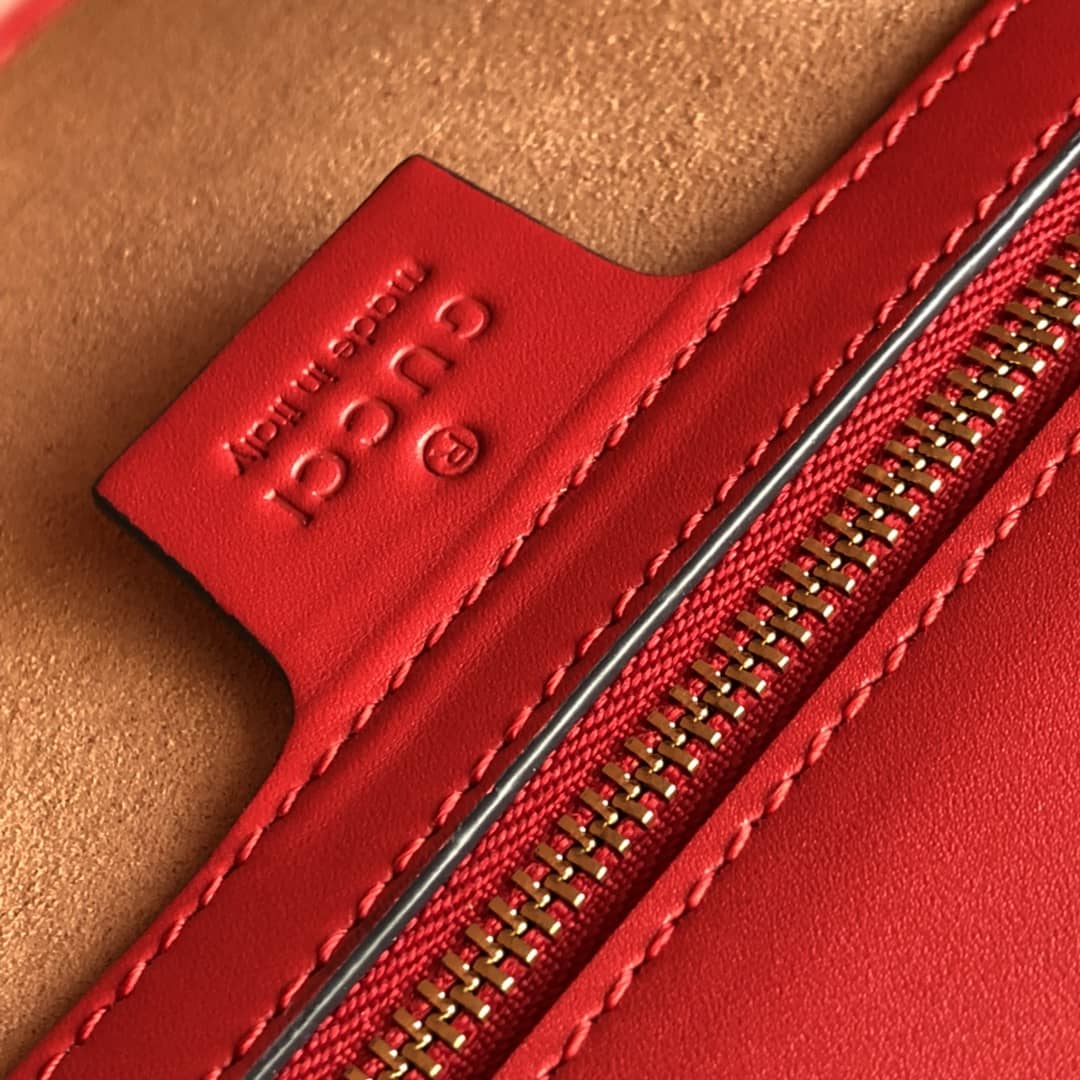 Gucci Sylvie Small Leather Shoulder Bag Replica Red 421882