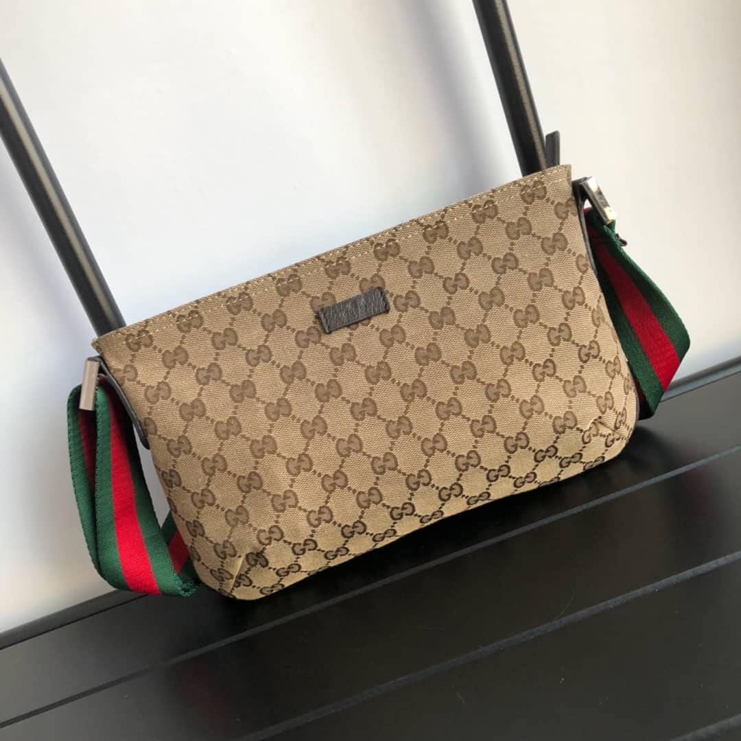 Gucci GG Canvas Shoulder Bag Replica Brown 189749