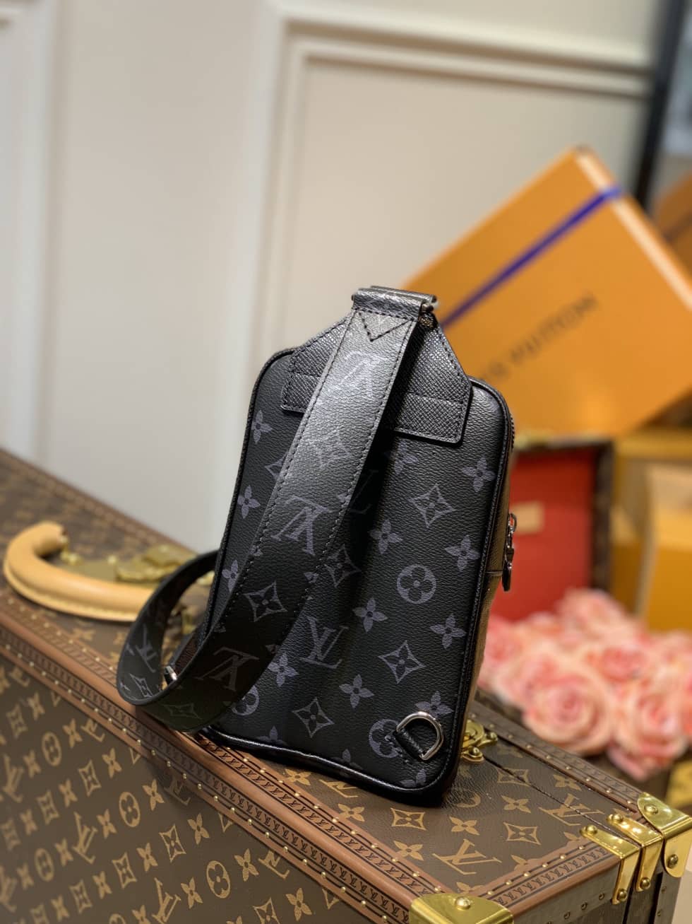 Louis Vuitton Outdoor Slingbag Taigarama Noir Black M30741 Replica Shoulder Bag