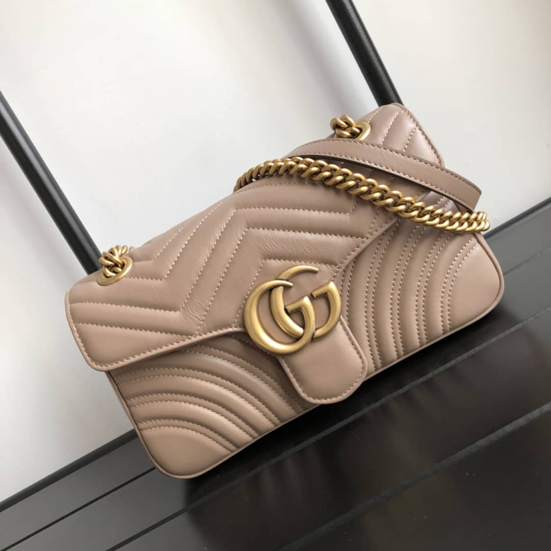 Gucci GG Marmont Matelasse Shoulder Bag Replica Khaki 443497