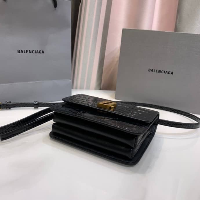 Balenciaga Crocodile Embossed Box Replica Shoulder Bag