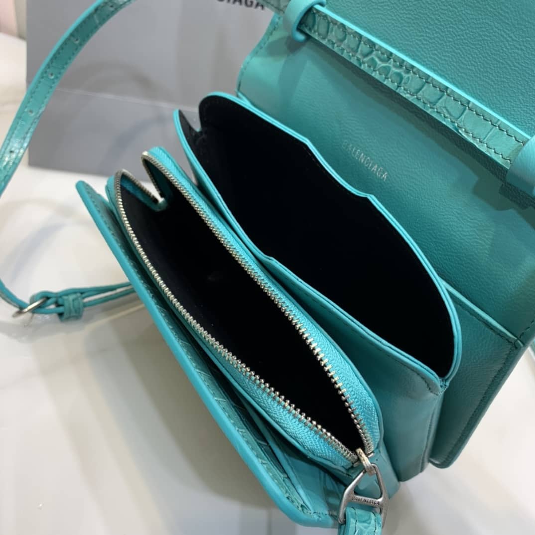 Balenciaga Crocodile Embossed Box Replica Shoulder Bag