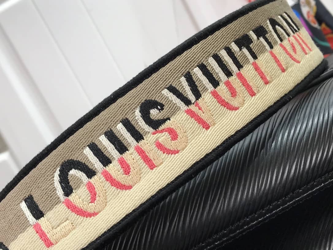 Louis Vuitton Twist MM Golden Lock Handle Epi Leather Replica Crossbody Bag Black M57506