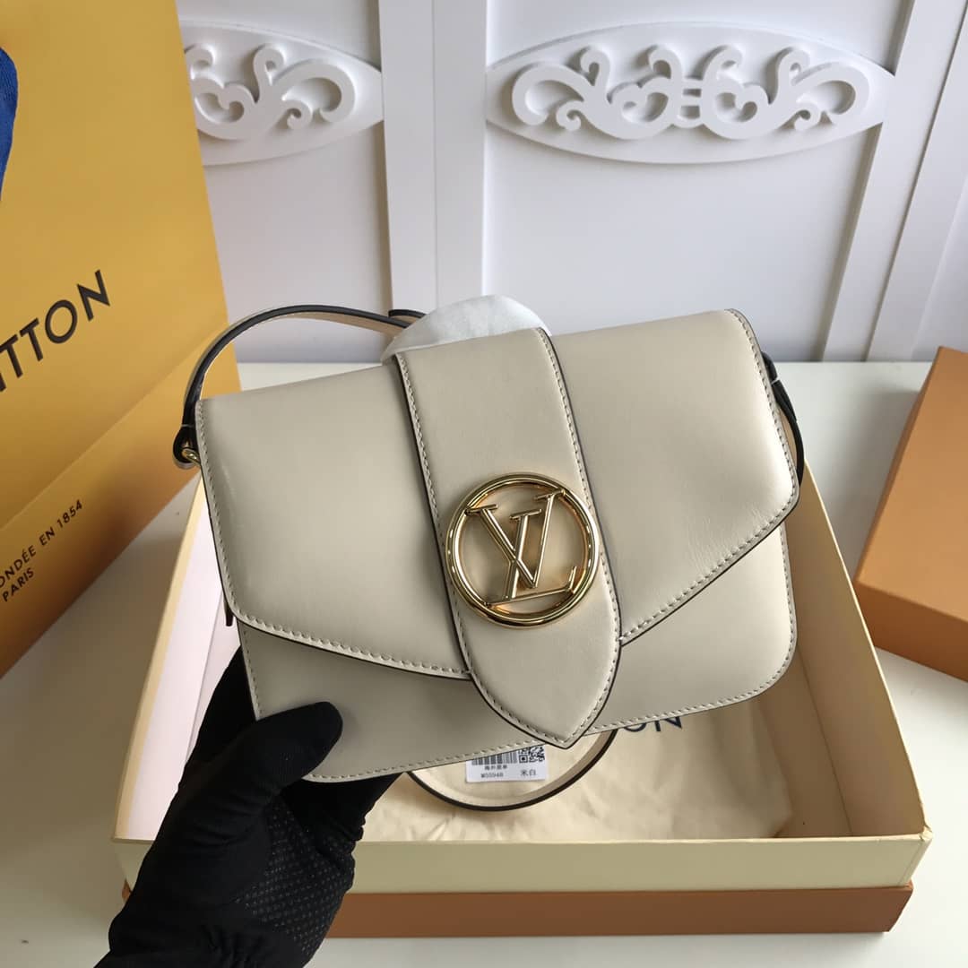 Louis Vuitton Pont9 Neuf Leather Replica Shoulder Bag White M55948