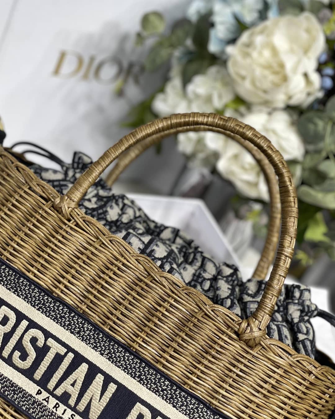 Dior Dupe Bag Medium Lady Natural Wicker