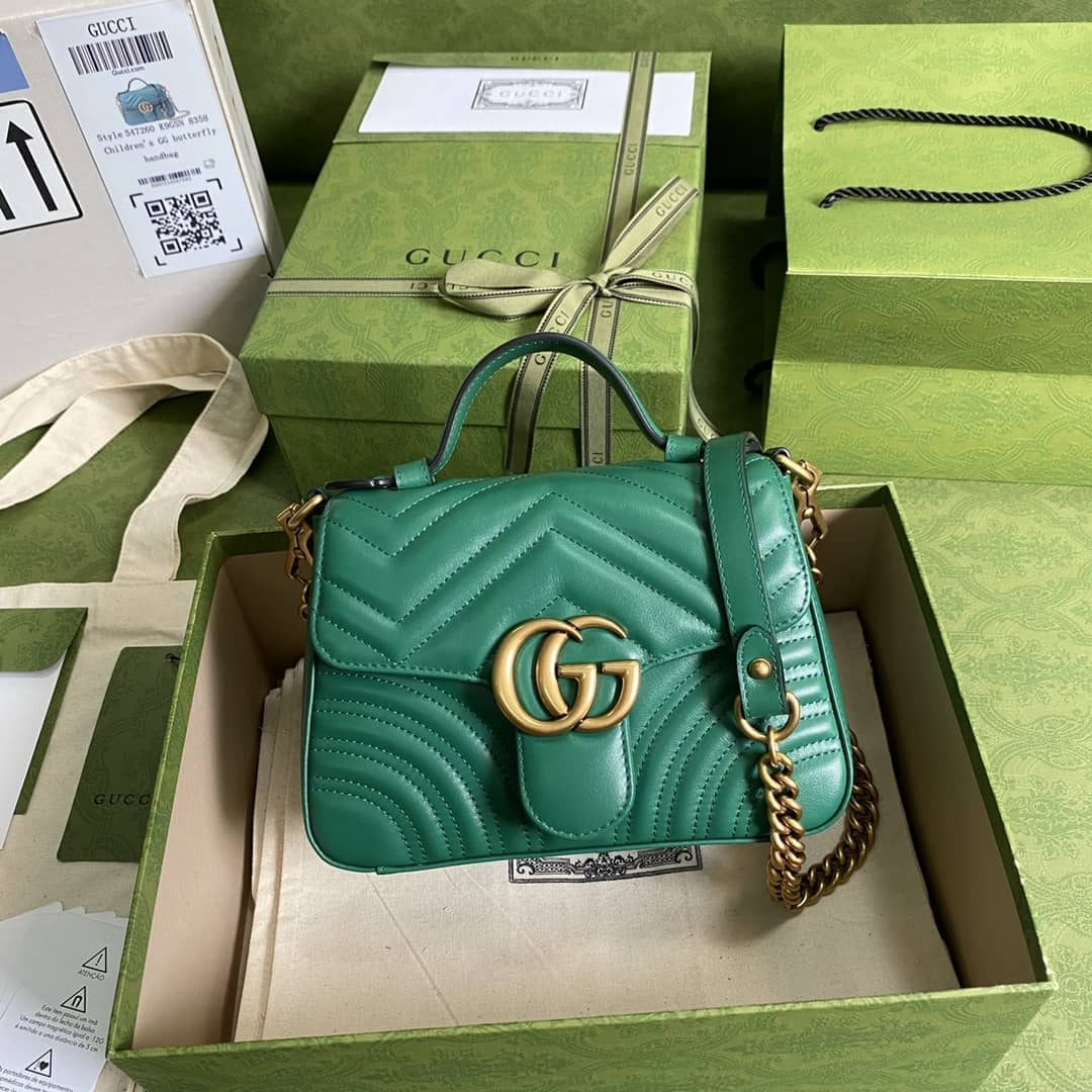 Gucci GG Marmont Mini Leather Top Handle Crossbody Bag 547260 Replica