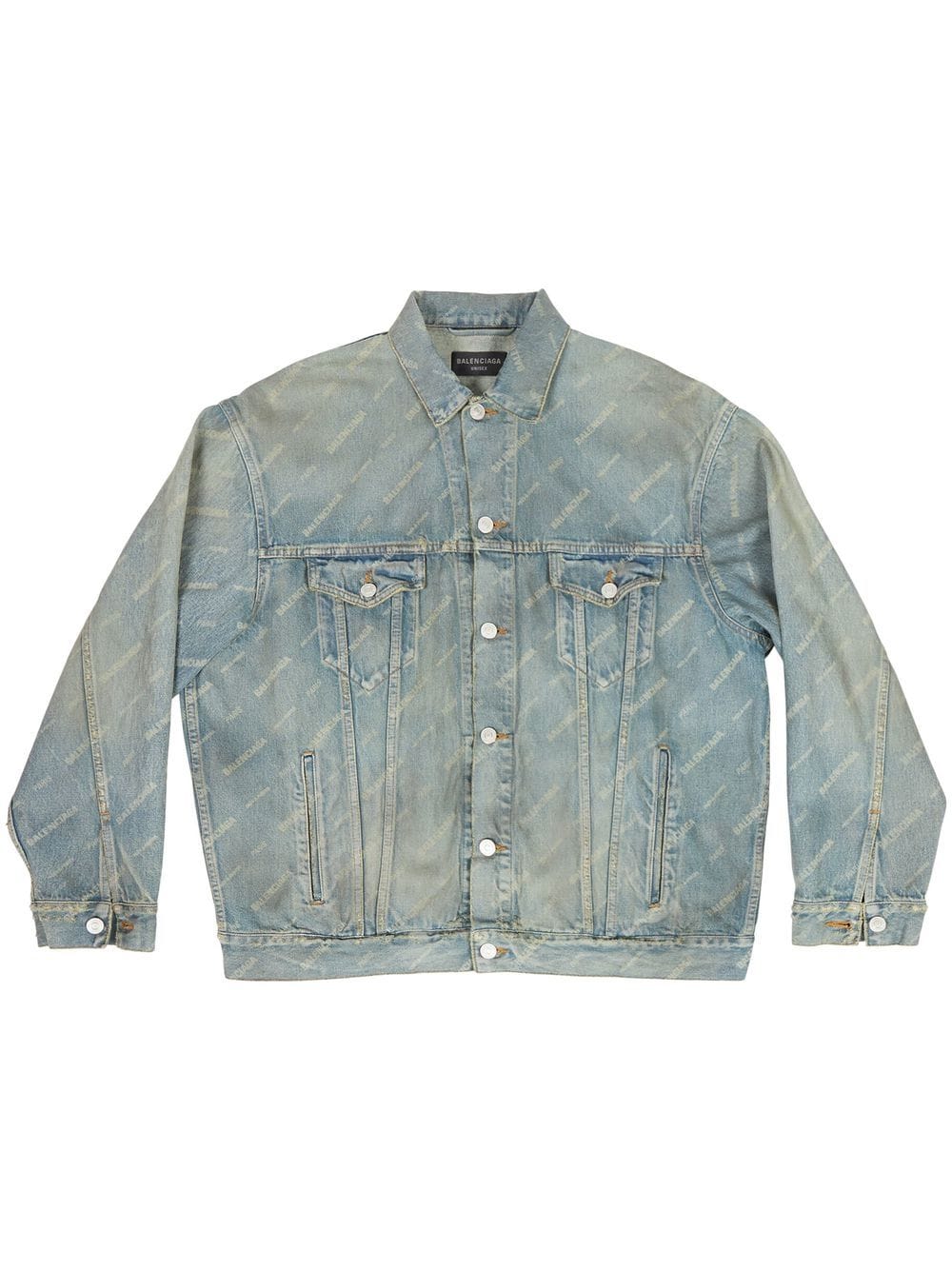Balenciaga Dupes logo-print oversized denim jacket