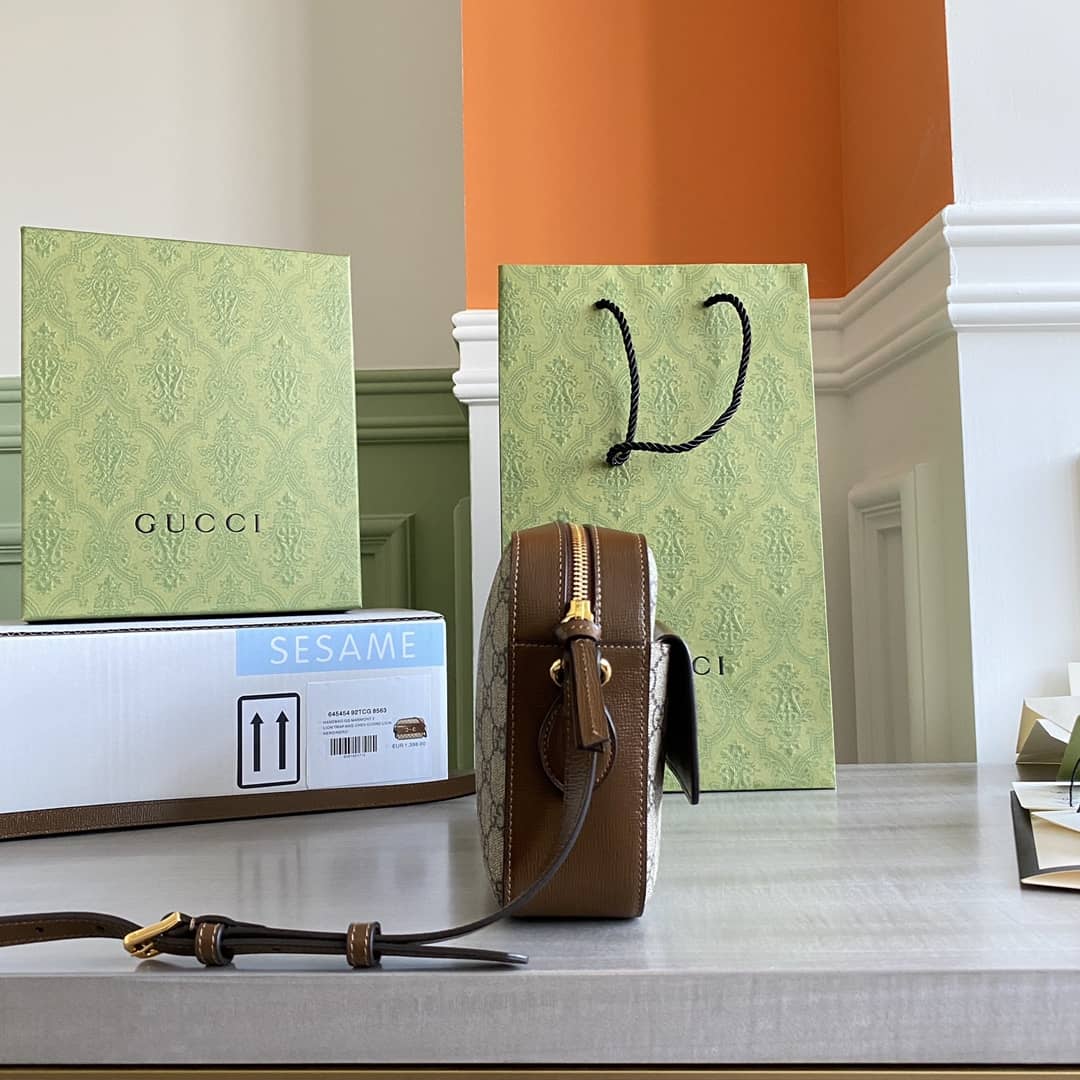 Gucci Horsebit 1955 GG Crossbody Bag Replica Brown 645454