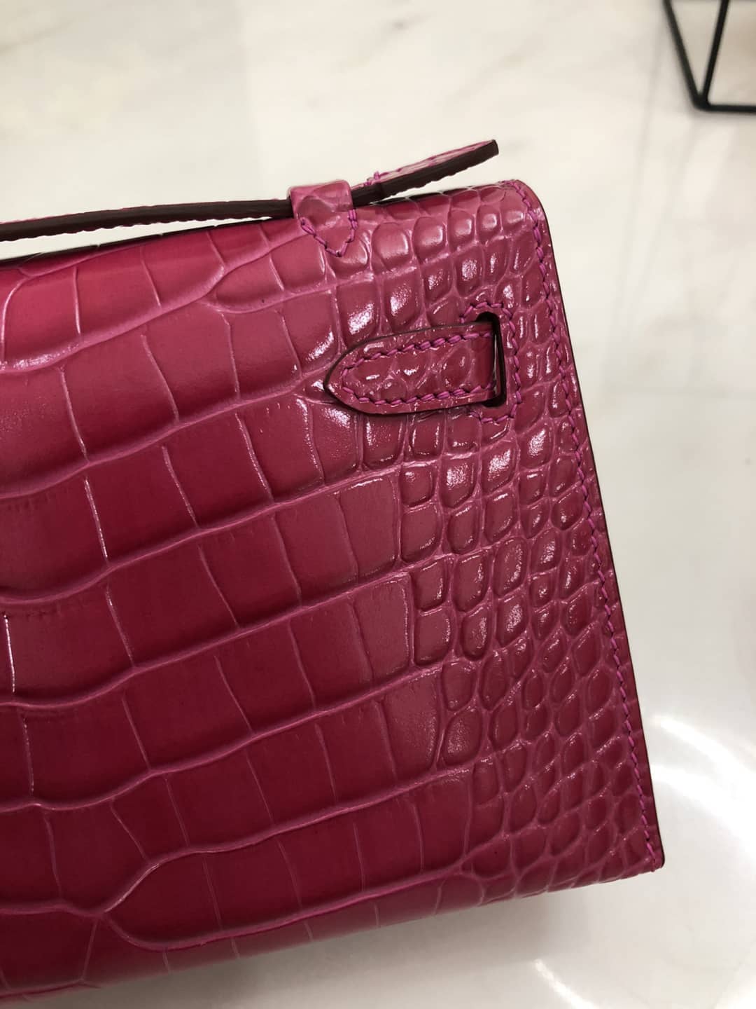 Hermes Kelly Dupe 22CM Crocodile Shiny Replica Bag