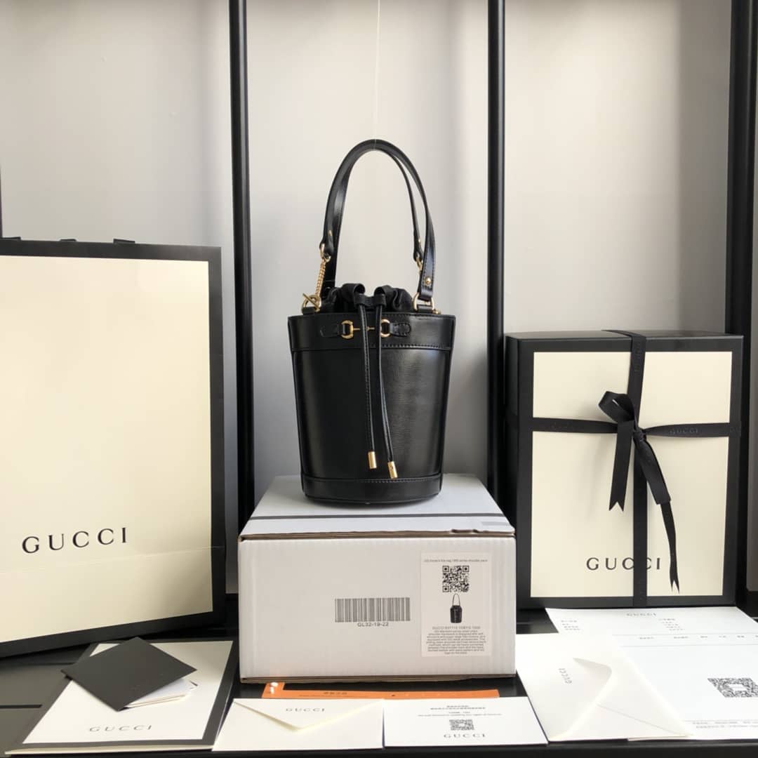 Gucci Horsebit 1955 Small Bucket Bag Replica Black 637115