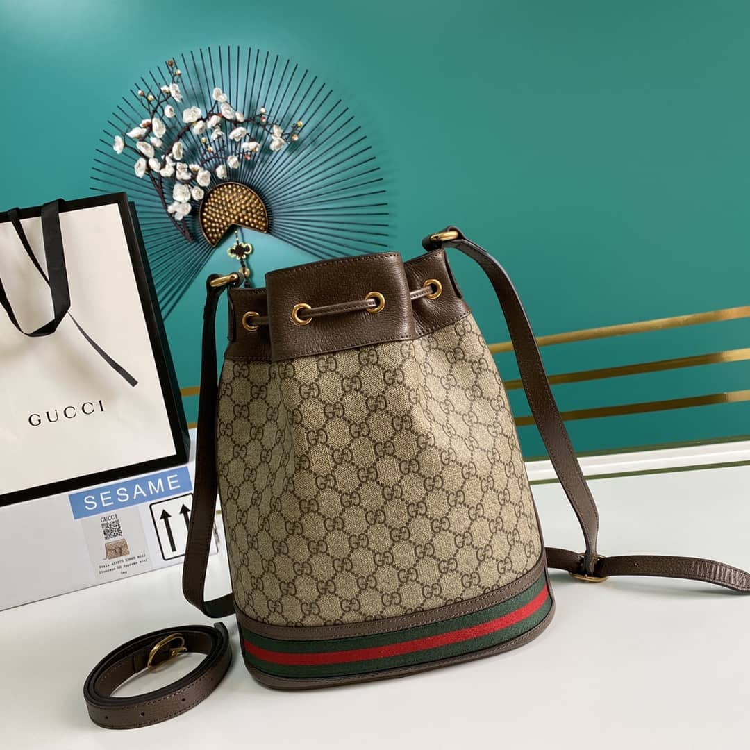 Gucci Ophidia GG Supreme Leather Bucket Bag Replica 540457