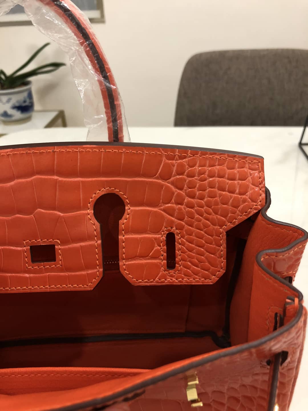 Hermes Birkin 25CM Crocodile Shiny Replica Bag