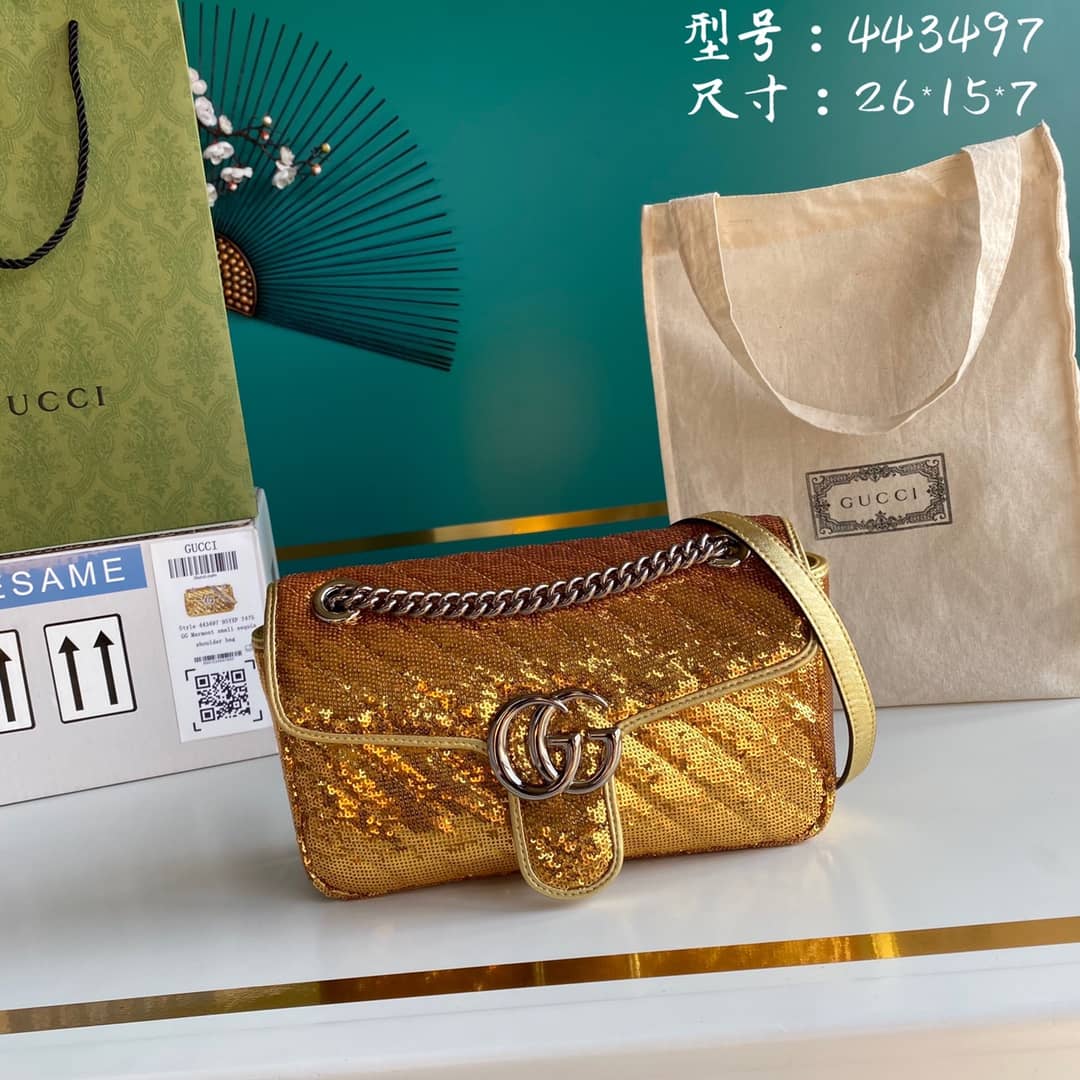 Gucci Marmont GG Small matelassé Shoulder Bag Replica 443497