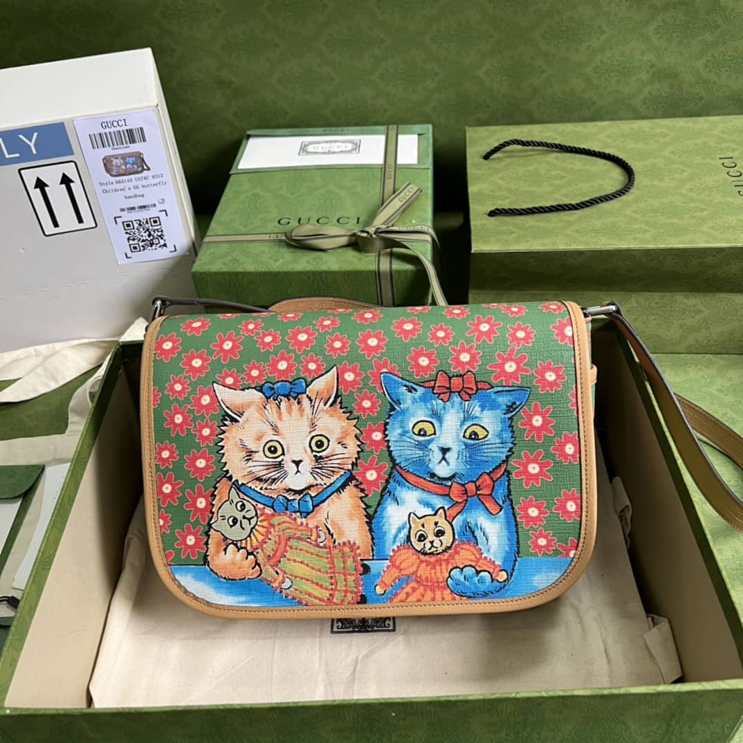 Gucci Children Cat Print 664143 Replica Messenger Bag