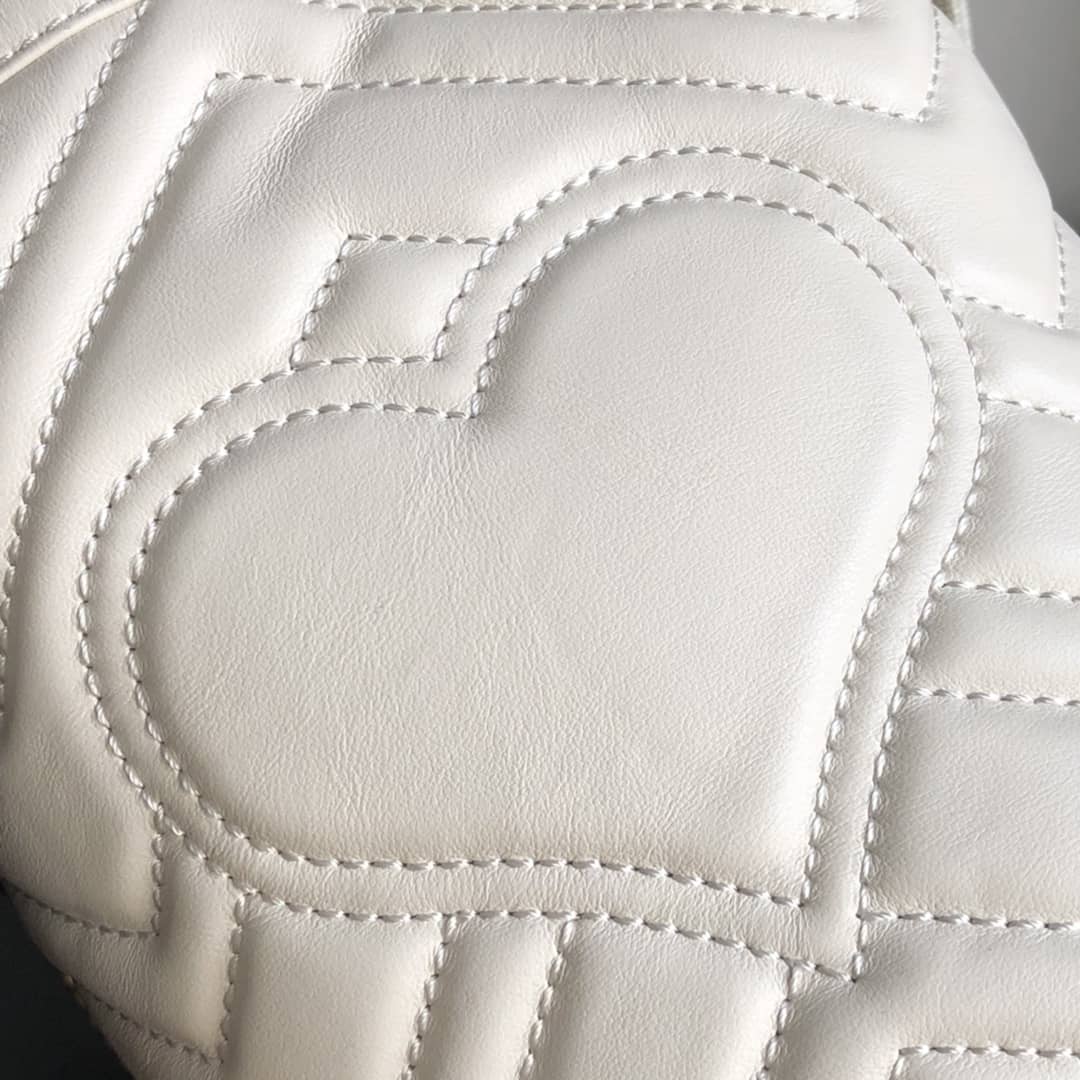 Gucci GG Marmont Mini Bucket Crossbody Bag Replica White 575163