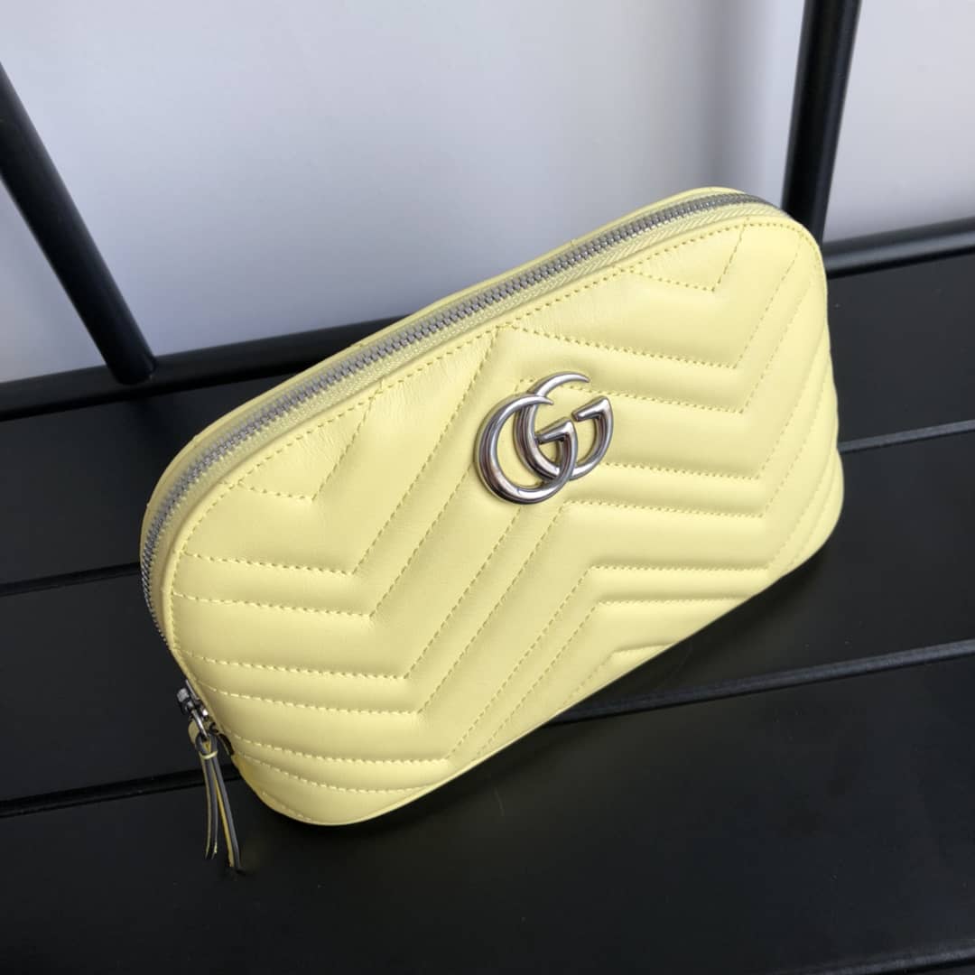 Gucci GG Marmont Quilted Vanity Bag Replica Yellow 625690