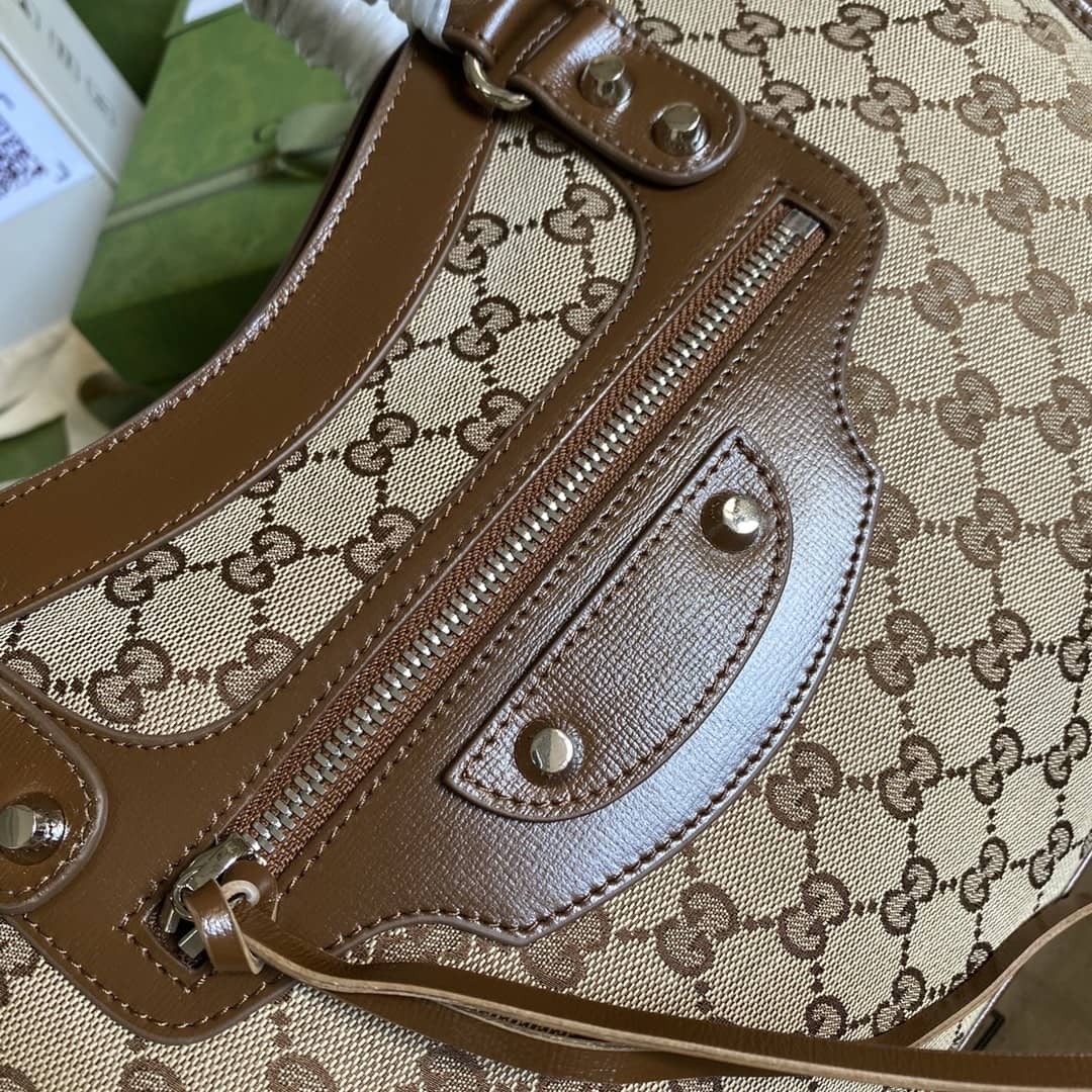 Gucci x Balenciaga GG Canvas City Bag Replica 658597