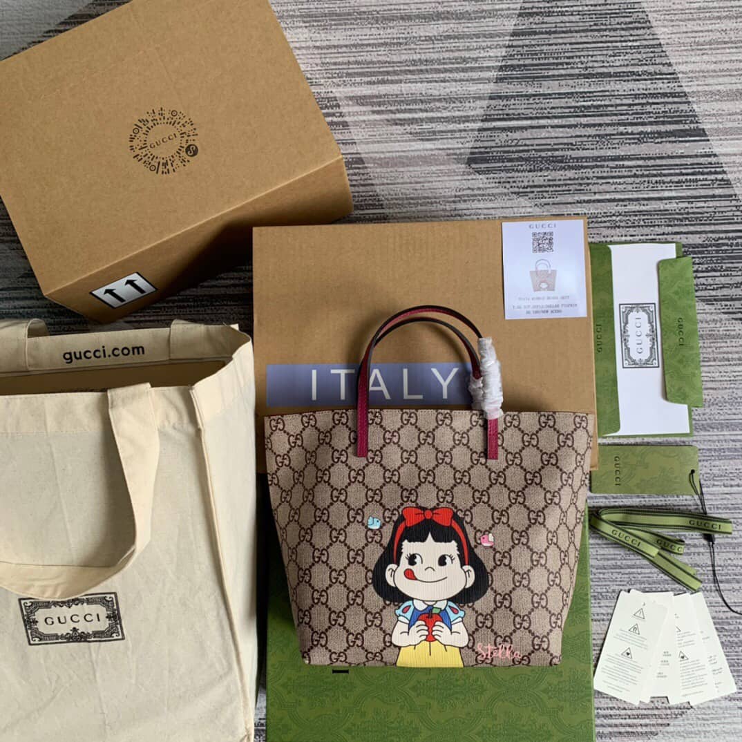 Gucci Children GG Supreme Canvas Replica Tote Brown 410812