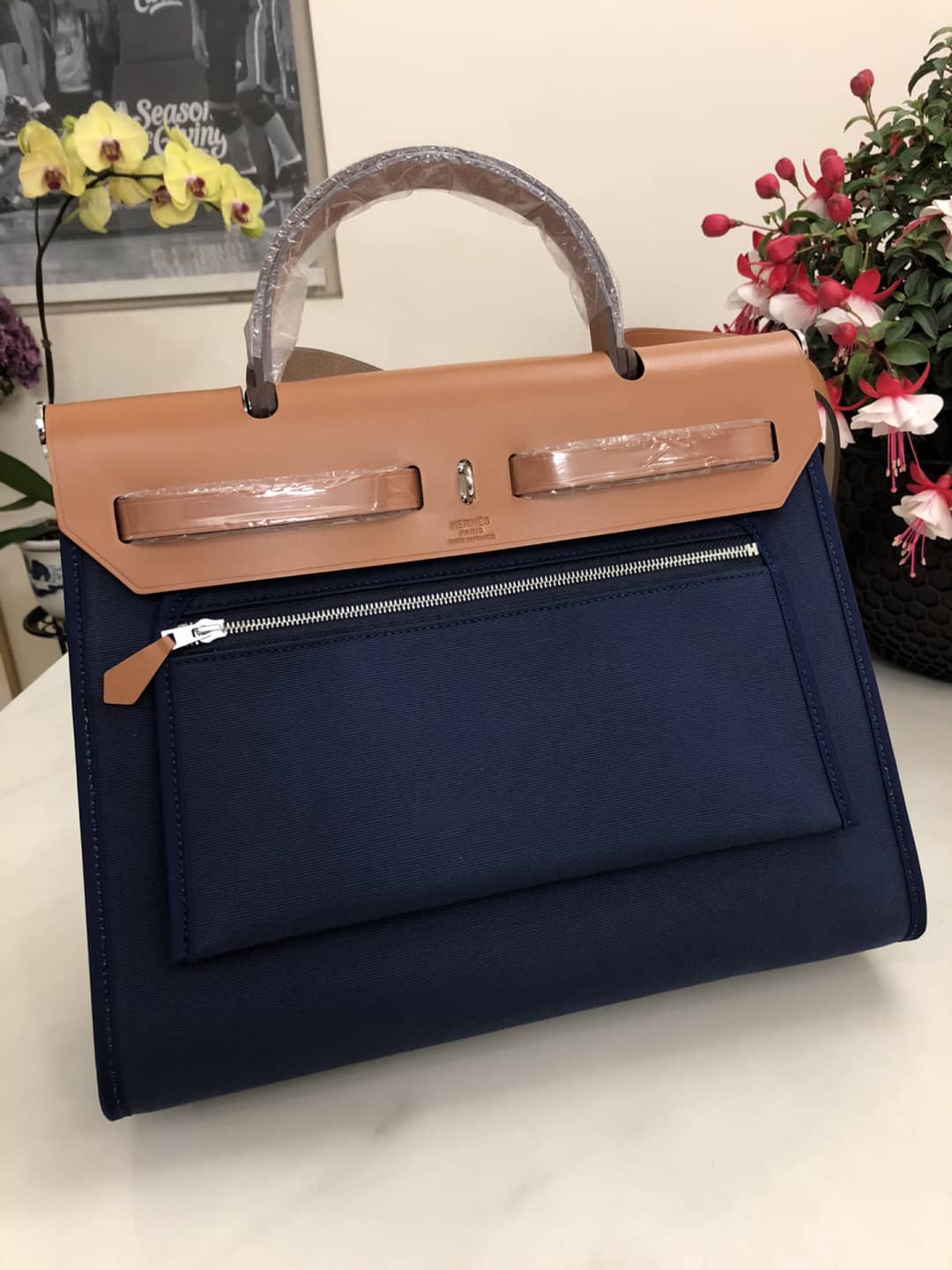 Hermes Bag Replica 31 Canvas Leather HerBag