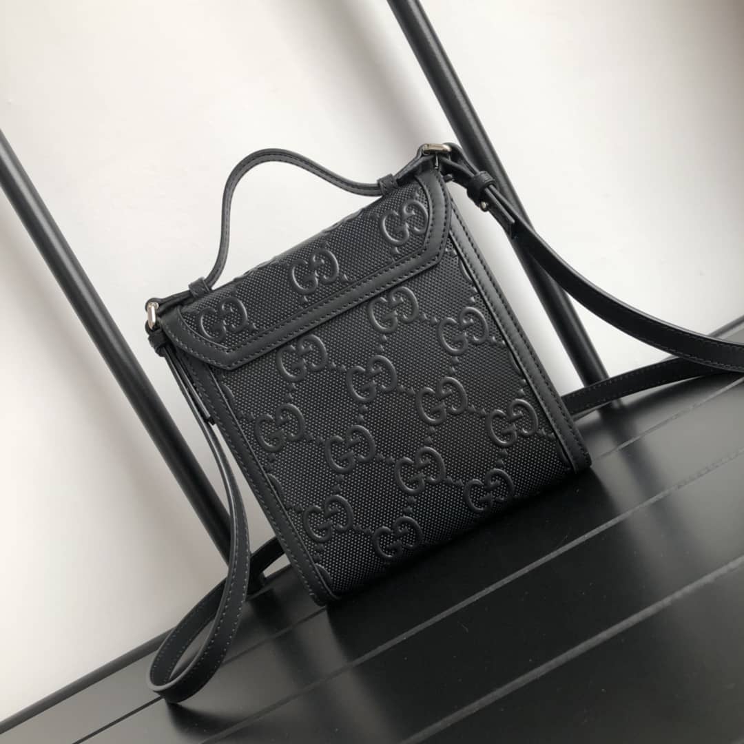 Gucci Mens GG Embossed Messenger Bag Replica 625782