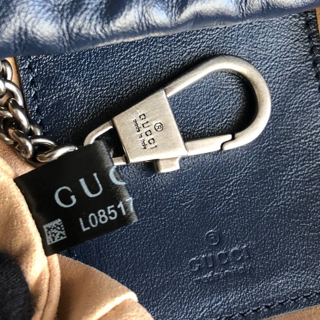 Gucci GG Marmont Mini Bucket Crossbody Bag Replica Blue 575163