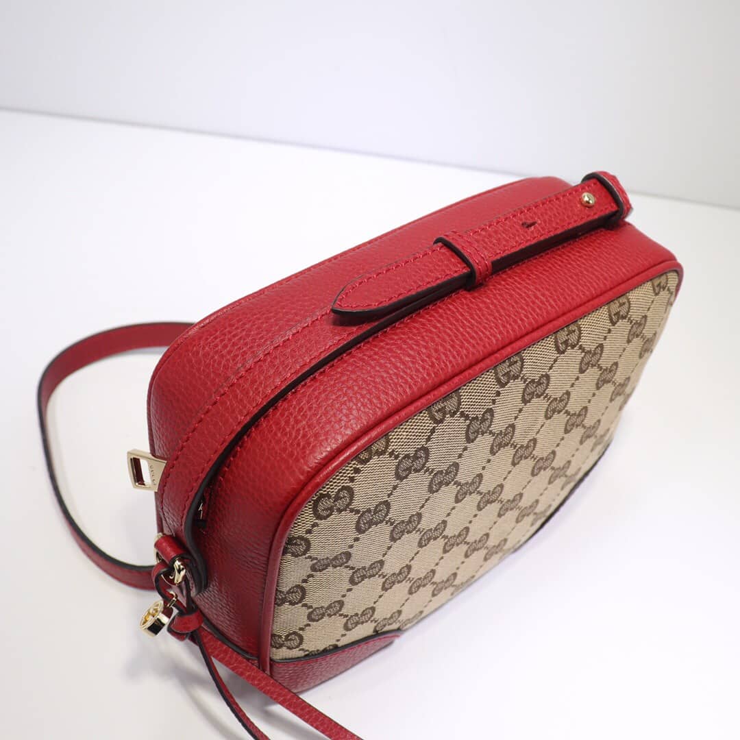 Gucci GG Canvas Messenger Bag Replica Red 449172