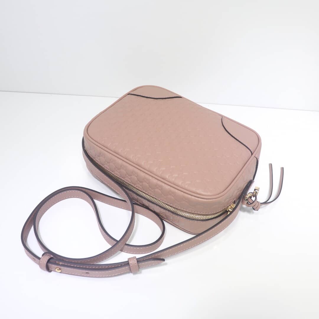 Gucci Bree Guccissima GG Leather Canvas Camera Bag Replica Apricot 449413